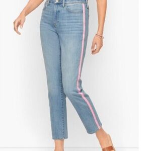 Talbots Blue Jeans with Pink Stripe size 2